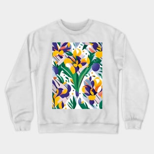 Blue Irises Abstract Fantasy Crewneck Sweatshirt